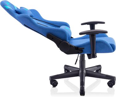 Тканинне ігрове крісло, ігрове крісло (дихаюча м&39яка тканина, нахил спинки 160, 2D підлокітники, ергономічне) Робоче крісло, офісне крісло (сапфірово-синій) Тканина сапфірово-синього кольору