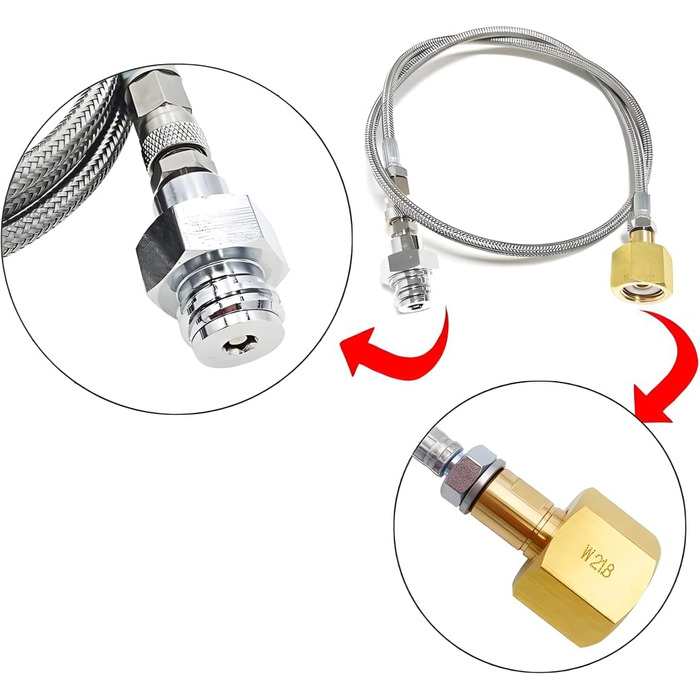 Адаптер шланг високого тиску 150 см для більших балонів CO2 підходить для виробника газованої води Grohe Blue Home для перенесення шланга CO2