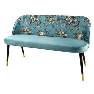 Бірюзовий оксамитовий квітковий візерунок і золоті шапки Бірюзовий, квітковий