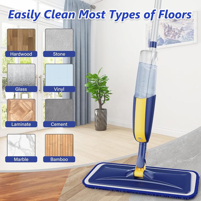 Швабра з функцією розпилення Швабра-розпилювач Швабра для підлоги - MANGOTIME Швабра-розпилювач Швабра для підлоги Волога швабра з