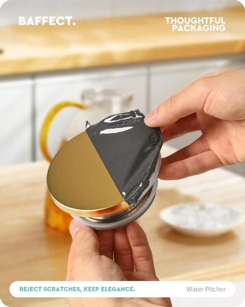 Глечик для води Baff, графин зі скла з кришкою з нержавіючої сталі, герметичні дверцята холодильника Графини для гарячих або холод