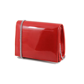 Клатч-сумочка на ланцюжку, міні-сумочка з червоної шкіри, маленька