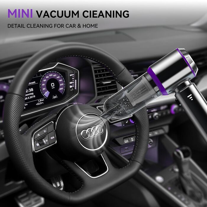 Ручний пилосос Tidy Cats, акумуляторний акумуляторний ручний пилосос на 18000 Па, 3-швидкісний автомобільний пилосос з миючим філь