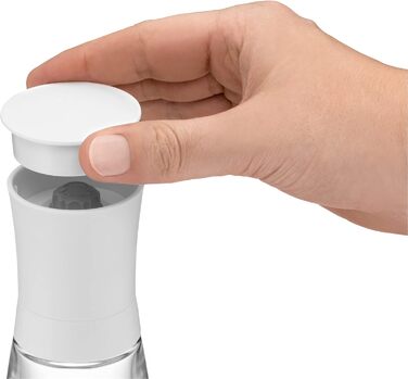 См, без наповнення, млин для спецій, керамічний подрібнювач, пластик, скло, білий Одинарний, 14