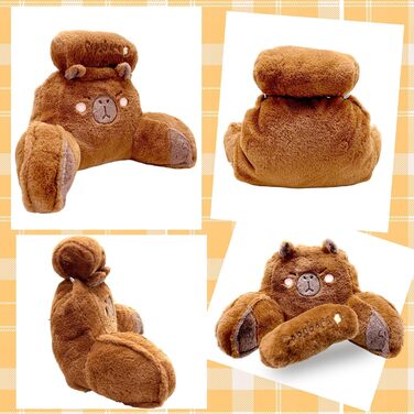 Подушка Capibara Плюшева подушка Capybara, мультяшна спинка, спинка дивана або підлоги, подушка для читання для автомобільних сидінь, офісного крісла, інвалідного візка (60 * 40 см)