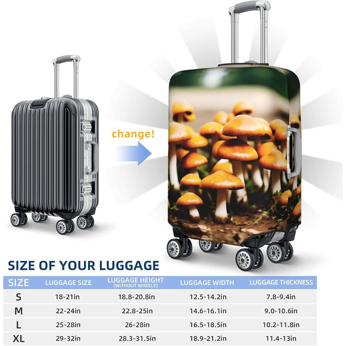 Чохол для валізи Pilz, міцний захист, підходить для багажу розміром 45,7 - 81,3 см, Чорний, Великий