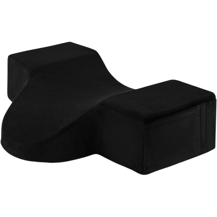 Подушка для нарощування вій на шиї - Подушка для вій з піни з ефектом пам&39яті - Ергономічна, з підтримкою шиї та спини, оксамитовий чохол для подушки, який можна прати та знімати, для салонів краси та домашнього використання, чорна