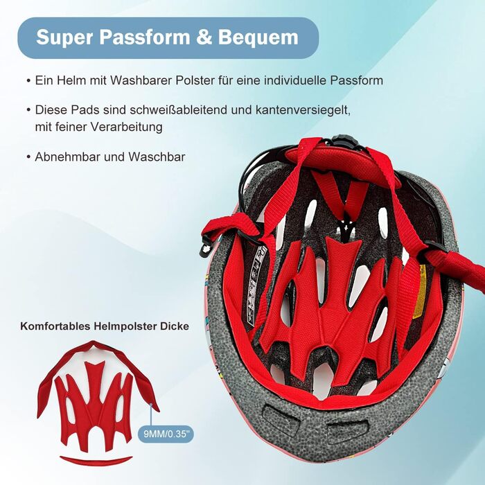 Велосипедний шолом Міцний дитячий шолом Регульований шолом для скейтборду Велосипедний шолом Шолом для скейтера 52-56 см для дівча