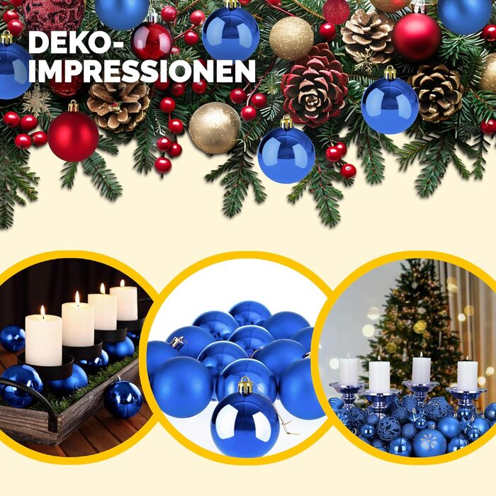 Різдвяні кульки 54 шт сині Deuba