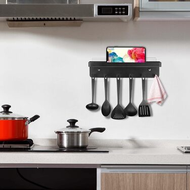 Тримач для ключів Royouzi, дошка для ключів, планка для ключів, підставка для ключів з полицею і 6 гачками, самоклеюча як дошка дл