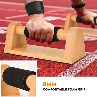 Нековзні турніки для віджимань Aka & Lou з бука, паралельні вправи для калістеніки, дерев&39яні ручки для віджимань, силові тренування, ергономічна рукоятка із захистом зап&39ястя та сумкою