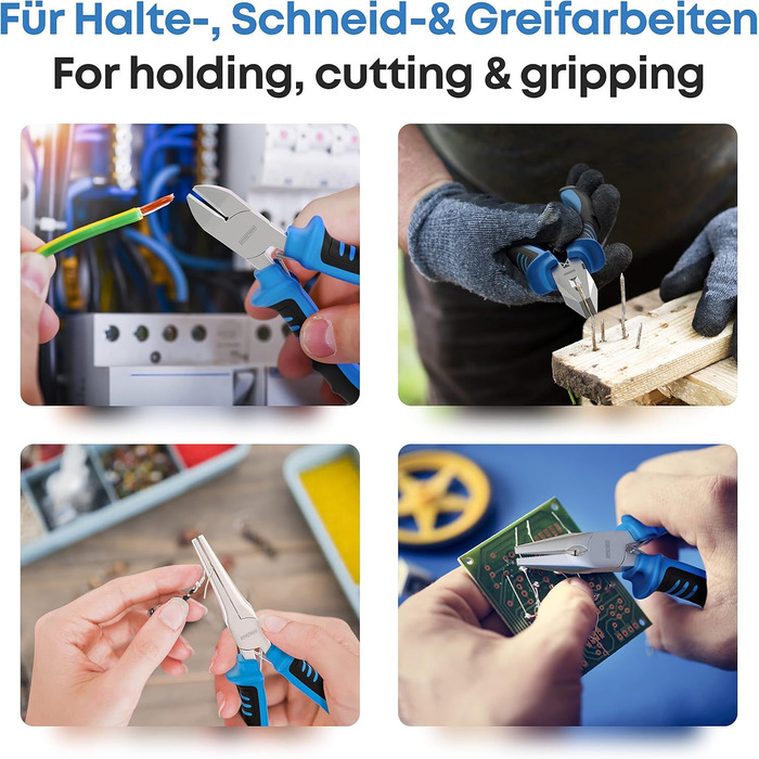 Набір міні-плоскогубців (6 шт.) плоскогубці, довгогубці, гострогубці, вигнуті плоскогубці, кусачки та бічні кусачки інструмент для електронного ремонту