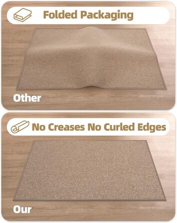 КОЛІР І ГЕОМЕТРІЯ Великий нековзний килимок для прихожих 60 x 120 см, килимок для прихожих, що миється, що вловлює бруд, бежевий 60 x 120 см (прямокутний)
