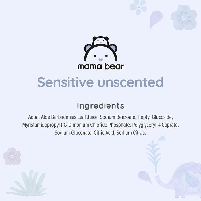 Бренд Storeo дитячі вологі серветки Mama Bear Sensitive без запаху, 1008 шт. (18 упаковок по 56)