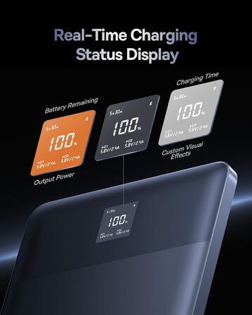 З керуванням додатками та світлодіодним дисплеєм, портативний зарядний пристрій для швидкої зарядки для iPhone 15 14 серії, Samsun