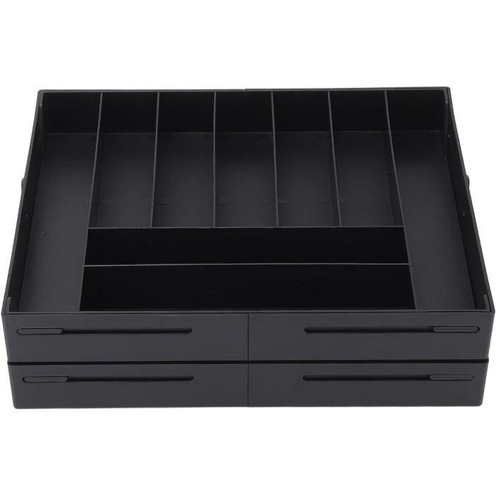 Багаторівневий розширюваний органайзер для столу, шухляда, яку легко чистити, складний лоток для зберігання, міцний матеріал для акуратного зберігання різних предметів (чорний)