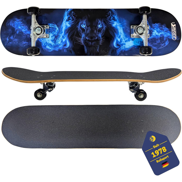 Скейтборд Lion Pro Sport найкращий спортивний скейт з міцною дерев'яною декою ABEC-5 підшипники для початківців та досвідчених повний компліт 31" канадський клен стрит трюки парк оригінал 2025