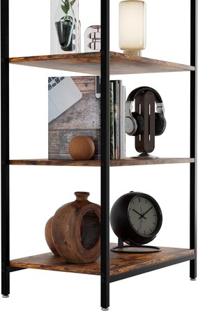 Полиця, Книжкова полиця BS 6 60, Полиця для зберігання з 5 полицями, Промисловий дизайн, для вітальні, офісу, кабінету та коридору, Сталева рама, 187 x 60 x 30 см (187 x 60 x 30 см)