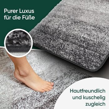 Килимок для ванної кімнати 60x90 Нековзний килимок для ванної Розкішний великий килимок для ванної, який можна прати Високоякісні килимки та пледи для ванної, килимки для ванної, килимки для душу для ванни, душу тощо Чорно-сірий 60 x 90 см (прямокутний) с