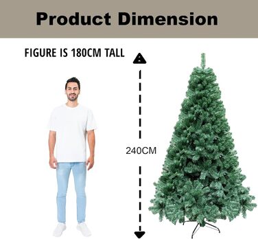 Штучна ялинка зелена 240 см SHATCHI