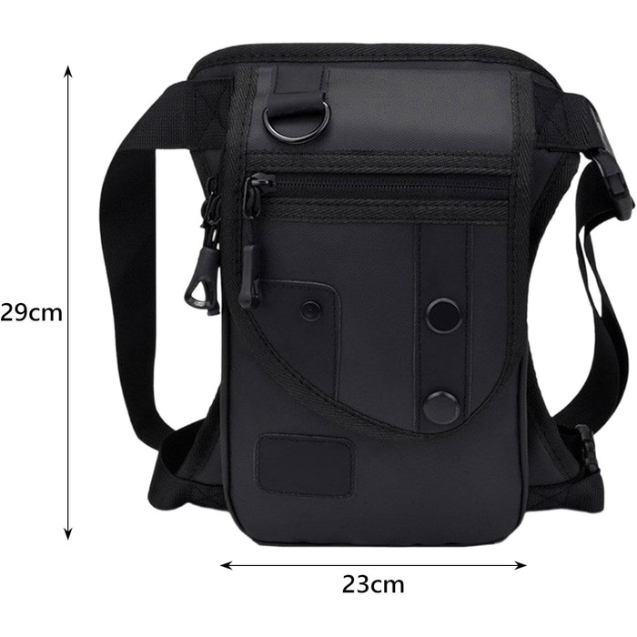 Поясна сумка Fenteer, сумка для відпочинку, регульована сумочка, водонепроникна сумка для ніг, сумка для риболовлі для подорожей на природі, для дорослих, чорна