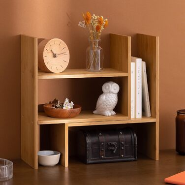 Бамбуковий органайзер для столу Navaris 515,5x40 - Регульована система зберігання на полицях - Кутова полиця для кухні, офісу, ванної кімнати, світло-коричневий