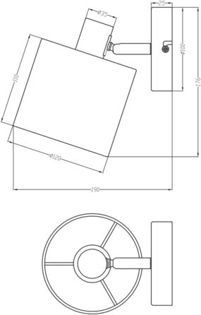 Торшер Reality Lamp Tommy R46335979, матовий метал, тканинний абажур золотого кольору, ексклюзивний 5 шт. E14 (чорний, настінний спот 1-полум'я)