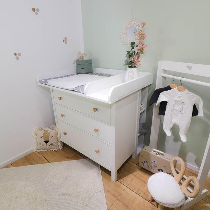 Пеленальний блок сумісний з комодами Hemnes тощо. 108x80x10 см біле дерево МДФ пеленальний блок преміум-класу з роздільною перегор