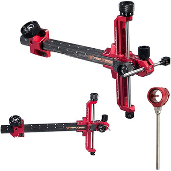 Приціл для рекурсивного лука SURWOLF 9 дюймів – карбонове кріплення, для правшів, червоний