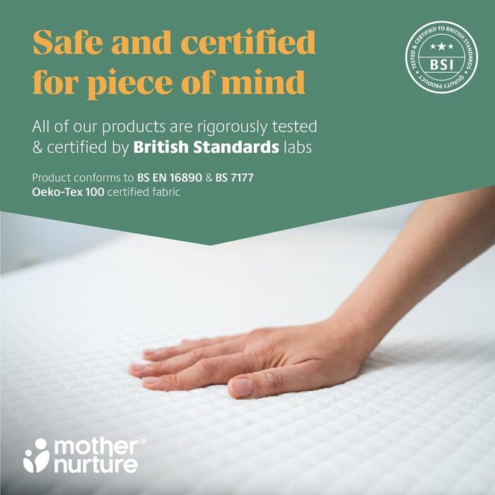 Матрац Mother Nurture Foam, білий, X см преміум-класу для дитячого ліжка, 80 x 40 x 3 см, підходить для Snuzpod3, 80 x 44 x 3 см Білий 80 x 44 x 3 см