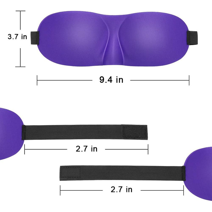 Маска для сну, зручна, регульована, 3D контур, підходить для чоловіків і жінок, 4 шт. и