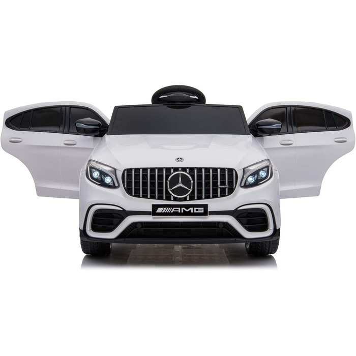 Дитячий автомобіль - Електромобіль Mercedes GLC63S - M - ліцензійний - акумулятор 12V7AH, 4 мотора 2,4Ghz шкіряне сидіння Єва (Біл