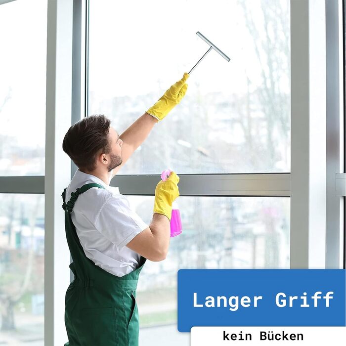 Ракель для душу Libaro FANO нержавіюча сталь силікон сірий широка довга ручка, ракель для душу без свердління, ракель для вікон ракель для води душ стіна, підлога і вікно, склоочисник для ванної ракель душової кабіни