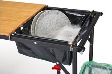 Кухонний ящик Camp LIFE Varna Складана кемпінгова кухня, туристична кухня, кемпінгова шафа з мийкою та вітрозахистом Вулична кухонна шафа, кемпінгова кухня, міні-кухня для автофургона, намету та тенту