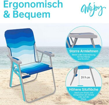 Складаний стілець, легкий, портативний, кемпінговий стілець, складний, міцний, стабільний, довговічний для саду, балкону та фестивалів, використання на вулиці як рибальський стілець, кемпінговий стілець, максимальна вага до 136 кг, 1/2 шт., , темно-синій,