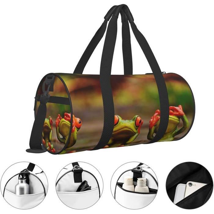 Дорожня сумка Веселі жабки, спортивна сумка для чоловіків та жінок, сумка-мішок для подорожей
