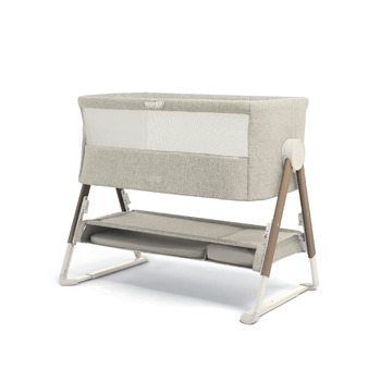 Ліжечко-тумбочка Mamas & Papas Lua, знімний кошик, відкидні боковини, матрац у комплекті, 0-6 місяців, колір бежевий