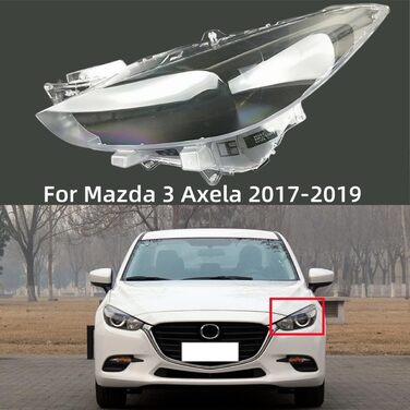 Автомобільні ліхтарі JQUAL Лінзи фар для Mazda 3 Axela 2017 2018 2019 Автомобільні аксесуари Заміна прозорого ПК Автомобільні фари Оболонка передньої фари Скло ліве та праве