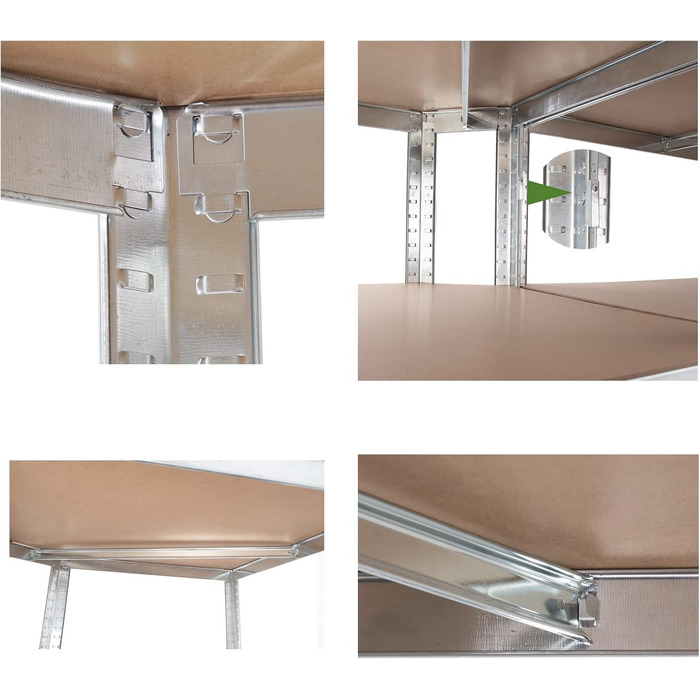 Посилений стелаж, Безболтовий стелаж, 200x100x30 см, Архівний стелаж, Посилений стелаж, Стелаж для зберігання, Стелаж для підвалу, Металевий стелаж, Стелаж для гаража, Стелаж для документів, 2 шт.