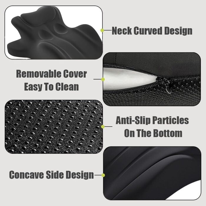 Універсальна подушка Liborah, подушка з кутом нахилу 27 для інтимної близькості, ергономічна подушка з піни з ефектом пам&39яті, чохол з бамбука, який можна прати, підтримка хребта та спини, ідеально підходить для сидіння та лежання (чорна)