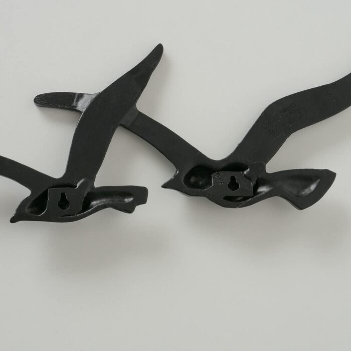 Настінний об'єкт Boltze Birdy (чорний, металевий настінний декор, морський мотив, настінний розпис для передпокою / вітальні / їда