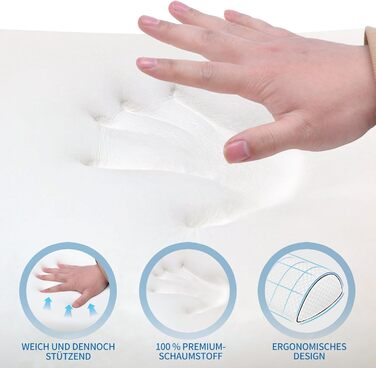 Подушка для колін для тих, хто спить на боці, подушка з піни з ефектом пам&39яті для сну на спині та стегнах, клиноподібна подушка для сну на спині, ергономічна підтримка сну (для жінок)