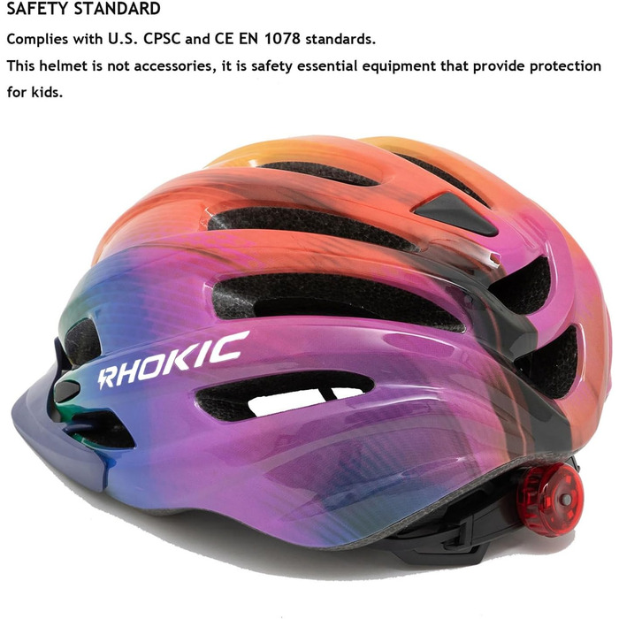 Велосипедний шолом дитячий Хлопчики 52-58см, Дитячий Велосипедний Шолом зі Світлом Дитячий Велосипедний Шолом Дівчатка Дитячий Шол