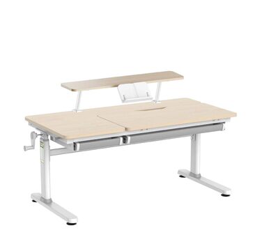 Дитячий стіл з ручним регулюванням висоти, похилою підставкою, регульованою стільницею та підставкою для книг (CELIN та ALVO), стіл під дерево підставка для книг