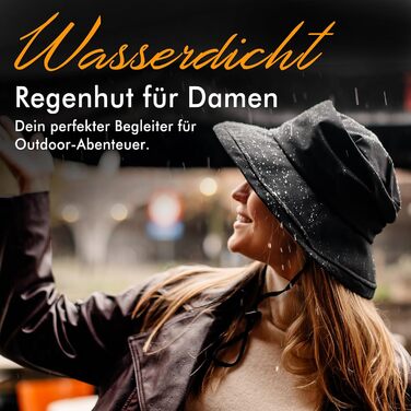 Складана жіноча дощова шапка Comhats, сонцезахисна шапка з ремінцем від підборіддя UPF50, водонепроникна, розмір M, 00737Чорний/Синій