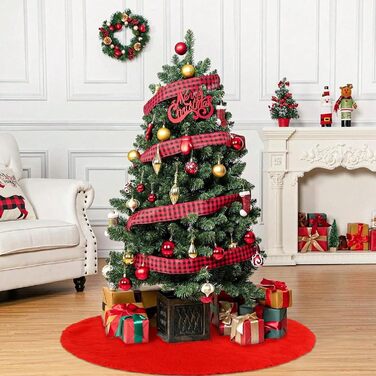 Плюшева ковдра для ялинки червона Flying Pottery