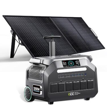Портативна електростанція IEEE 3200 Вт P3200 із сонячною панеллю 400 Вт, сонячним генератором 2048 Втгод, акумулятором LiFePO4, швидкою зарядкою 1 год, додатком, 16 портів, портативна електростанція для кемпінгу, кемпер P3200400 Вт