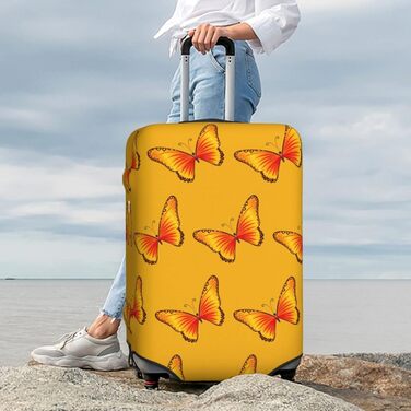 Чохол для валізи Чарівний метелик еластичний, що прається, захист для подорожей та роботи (для валіз розміром 45,7 - 81,3 см), чорний, середній розмір