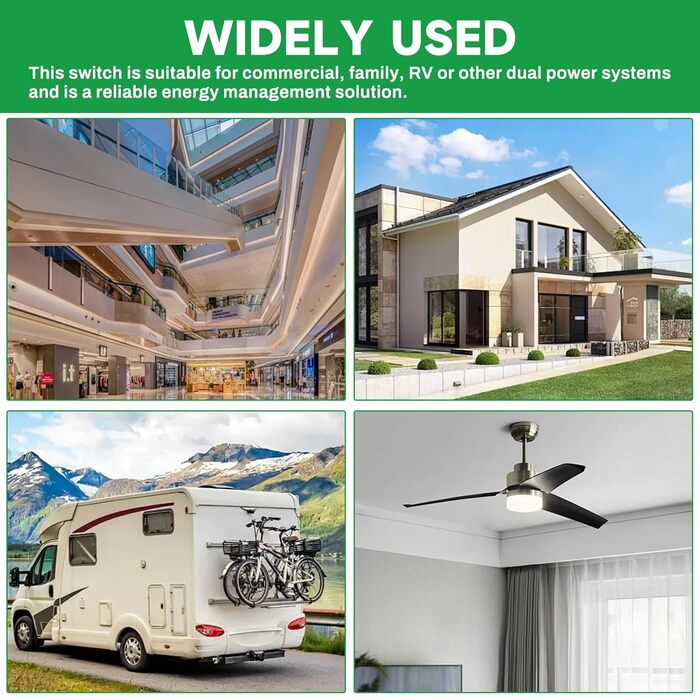 Ручний вимикач подвійного живлення AC 400V з індикатором живлення, монтаж на DIN-рейку. 4P-63A-400V, 4P 63A