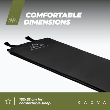 Самонадувний килимок Aero зручний, легкий та міцний килимок для сну. Ідеально підходить для кемпінгу та походів. Зовнішній шар 100 поліестер. Внутрішній шар 100 поліуретан. 182 x 52 см. Чорний.